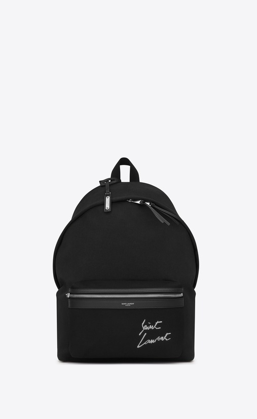 SAINT LAURENT Backpack Man saint laurent embroidered city backpack in canvas a_V4